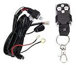 Glaretek Wiring Harness for LED Light Bar with Remote Control 12V 40A One Line Kit ON/Off Switch Relay for Fog Light Off-Road Work 10FT Length (Remote Control), 12 Months Full Warranty