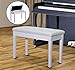 HOMCOM Piano Bench, Duet Piano Chair with Faux Leather Padded Cushion and Wooden Frame, Button Tufted Keyboard Bench, White