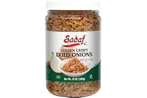 Sadaf Crispy Fried Onions - Golden Fried Onions for Cooking and Food Enhancing - Gourmet Fried Onions - Kosher - 284 gr Jar