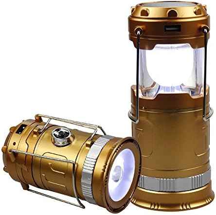 LANT 2-in-1 Rechargeable Solar Led Camping Lantern & Handheld Flashlight lanterns rechargeable for Outdoor and Emergency Bronze