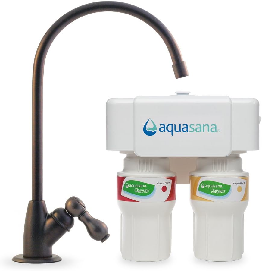 Aquasana 2-Stage Under Sink Water Filter System with Oil-Rubbed Bronze Faucet - Undersink Water Filtration Systems - 