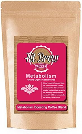 Fit Brew Metabolism Boosting Coffee, Ground Coffee, Essential Vitamins, Plant Extracts & Immunity Boosters, Keto Friendly Coffee & Fasting Coffee, 12 oz. bag (Metabolism)