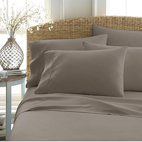 Golden Linen Highest Quality Ultra Soft 4 Piece Eco-Friendly Deep Pocket Bamboo Bed Sheets Hypoallergenic and Wrinkle Resistant  (QUEEN, Grey)