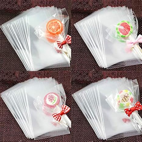 Amazon Co Jp ラッピング袋 100個のギフトロリポップクッキーバッグが開き 透明な結婚式の好意セロファン小さなプラスチック用品包装 Hybjp Color 9x15cm Size フリー ホーム キッチン
