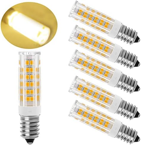 Ulight E14 led light bulb 6W, 50W or 60W e14 base incandescent bulb or halogen lamp replacement, non-dimmable led e14, warm white 3000K 550lm โ pack of 5 (Warm White 3000K)