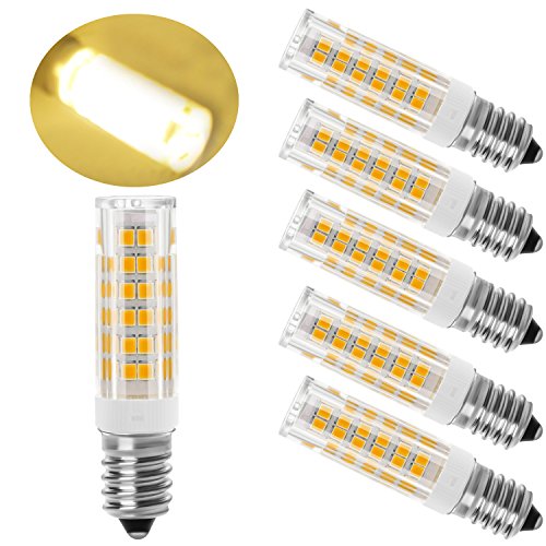 Ulight E14 led light bulb 6W, 50W or 60W e14 base incandescent bulb or halogen lamp replacement, non-dimmable led e14, warm white 3000K 550lm – pack of 5 (Warm White 3000K)