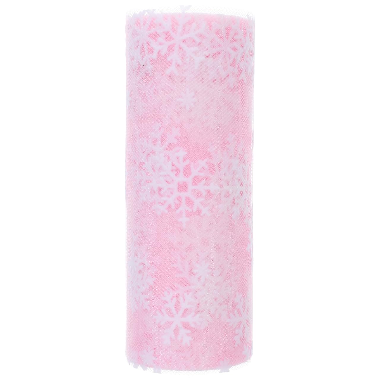 Milisten 10 Yards Christmas Tulle Roll Glitter Organza Gauze Xmas Wrapping Ribbon for Christmas Decor Table Runner(15cm,Pink)