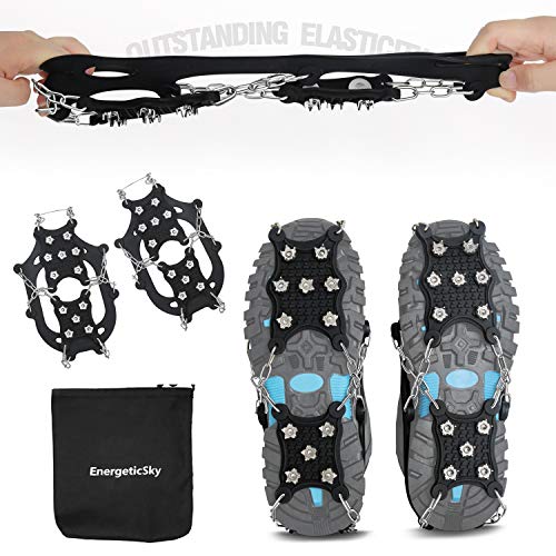EnergeticSky Ice Cleats Spikes Crampons and Tread for Snow & Ice,The Only Innovative Design on Amazon,Attaches Over Shoes/Boots for Everyday Safety in Winter,Outdoor,Slippery Terrain. (Large) - Thumbnail 4