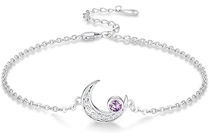 Twoowl Moon Bracelet for Women 925 Sterling Silver Moonstone/Birthstone Moon Bracelet Butterfly/Dragonfly Bracelet Celtic Moon Butterfly Dragonfly Jewelry Gifts for Women
