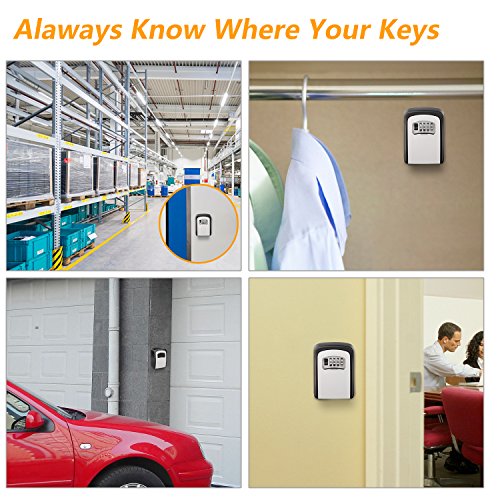 Key Storage Lock Box Victostar 4 Digit Combination Wall Mounted lockbox Key Safe Security Storage Case Organizer Resettable Code - Thumbnail 4