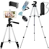 Jiraiya Aluminum Professional Lightweight Camera Tripod for iPhone, Cellphone,Gopro Hero,Cameras,Camcorder with Cellphone Holder Clip and Remote Shutter-43