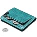 JSLOVE Rfid Blocking Small Compact Bi-fold Leather Pocket Wallet for Women(lake green)