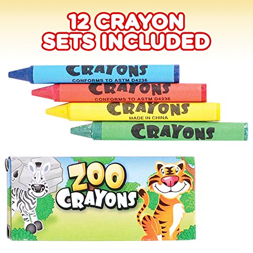 ArtCreativity Zoo Animal Mini Coloring Book Kit - 12 Sets - Each Set ...