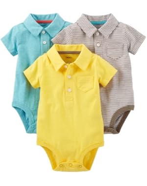 Carter's Baby Boys' 3 pack Little Surfer Bodysuit, Assorted, 12 Months