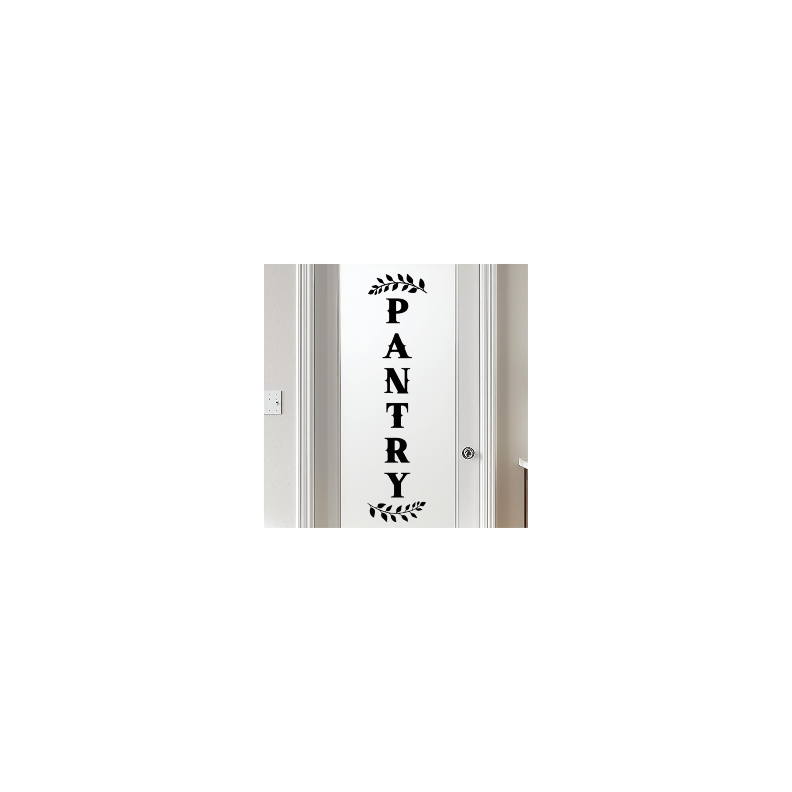 Photo 1 of YYDESN Pantry Door Decal – Black Vinyl Kitchen Wall Sticker – Farmhouse Pantry Sign for Cabinet or Glass Door, 6.6 x 28 Inch
