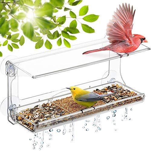 DF OMER Weatherproof Polycarbonat Window Bird Feeder