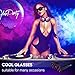 RICISUNG 2019 LED Sunglass,Flashing Cool Party Light up Glasses can work in 8 Animation Modes for 10 Hours,For Nightclubs, DJ, Halloween, Birthday Parties, New Year's party Supplies (Blue)