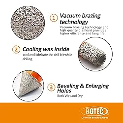 Dry Diamond Drill Bit Set - BGTEC 3pcs 1/4" 6mm