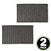 mDesign Cotton Non-Slip Soft Bathroom Rug, Absorbent Bath Mat - Water Plush for Bathroom Floor, Bathtub, Shower - Machine Washable - 2 Pack - Charcoal/Dark Gray