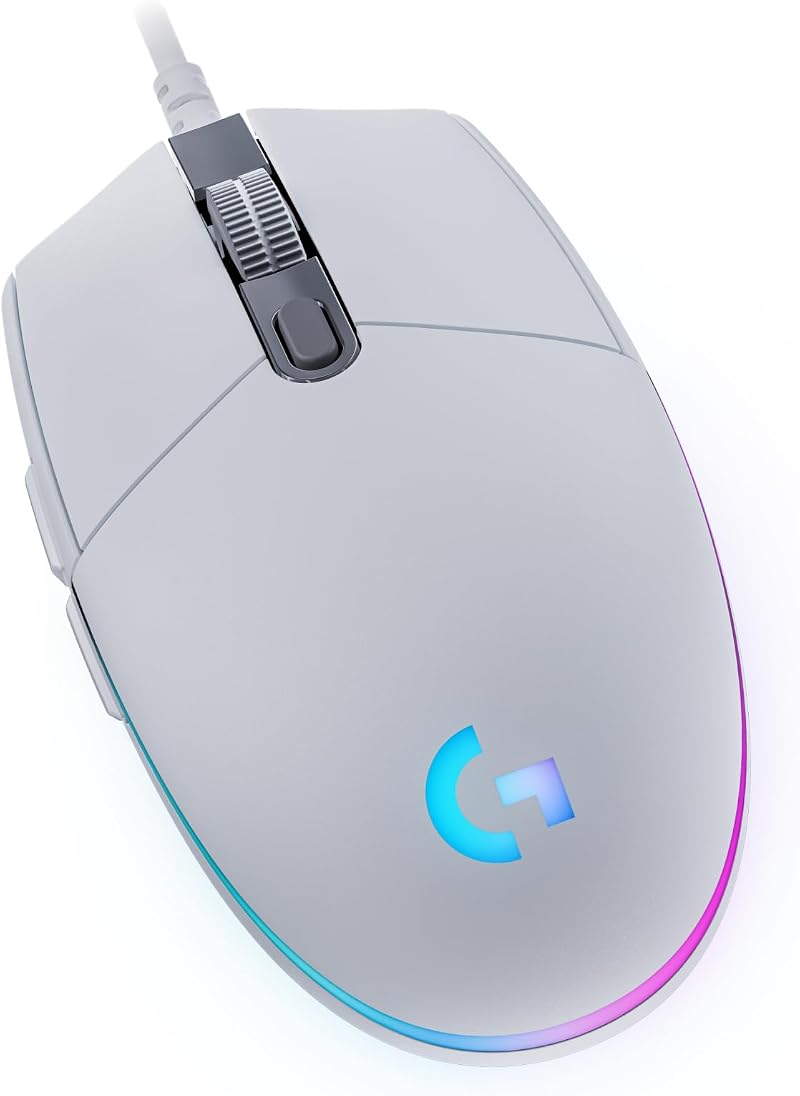Logitech G203 Lightsync Gaming Mouse 8000 DPI 6 Programmable Buttons White