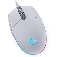 Logitech G203 Wired Gaming Mouse, 8,000 DPI, Rainbow Optical Effect LIGHTSYNC RGB, 6 Programmable Buttons, On-Board Memory, S