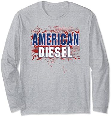 Unisex American Diesel Flag T-Shirt Truck Turbo Brothers Mechanic Medium Heather Grey