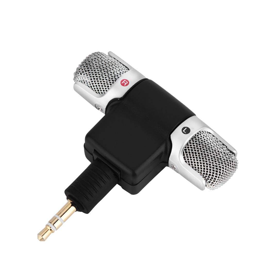 Topiky Mini Stereo Condenser Microphone Studio Broadcasting Recording Mic with 3.5mm Gold-plating Plug Jack for PC Laptop MD Camera