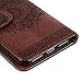 YOKIRIN iPhone 7 Wallet Case, iPhone 8 Case, PU Leather Dream Catcher 3D Relief Totem Embossed Folio Flip Full Protective Cover with Credit Card Holder Kickstand Magnetic Closure for iPhone 7 (Brown)