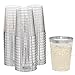 DRINKET Silver Plastic Cups 10 oz Clear Plastic Cups/Tumblers Fancy Plastic Wedding Cups With Silver Rim 50 Ct Disposable For Party Holiday and Occasions SUPER VALUE PACK