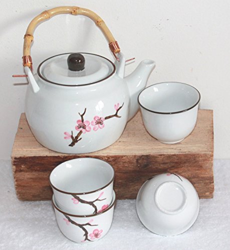 AAF Nommel ®. Teeset Kirschblüte â Sakura - aus Keramik Weiss 5 TLG. im Geschenkkarton Nr. 112 – Bild 4