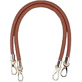 LannuMet 2pcs PU Leather Handbag Shoulder Replacement Handbag Handles Purse Straps with Gold Spring Buckle,23.62",Brown