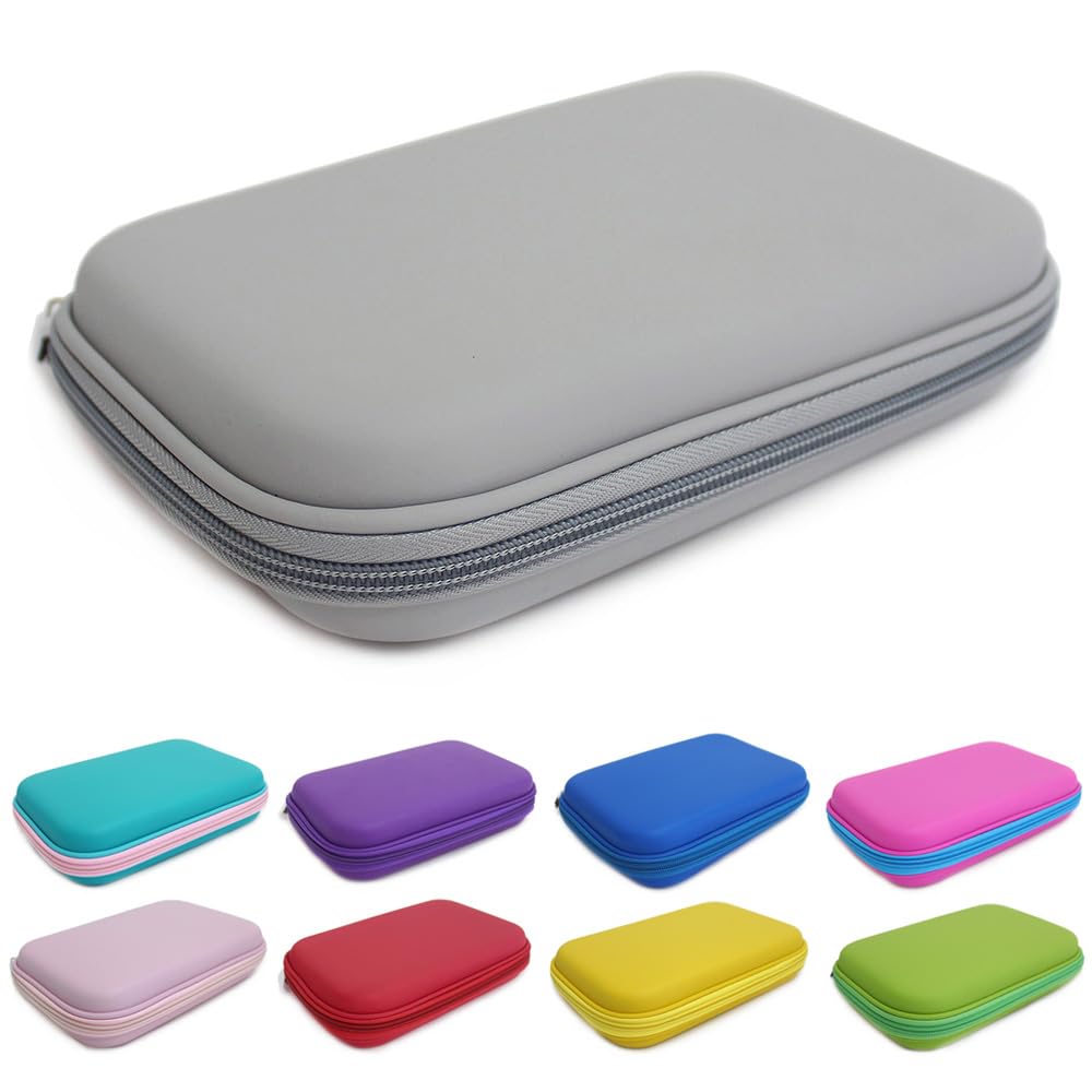 Fashion Stationery Pencil Cases for Boys Girls Kids Teenagers Large Hard Pencil Case Hardtop Hard Shell Case Travel Box Kids Girls Boys Gaming Device Storage Case (Grey)