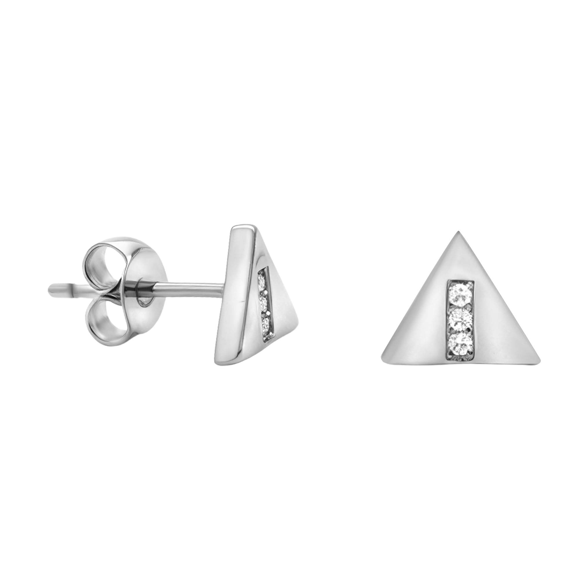 SOFIA MILANI - Women's Earrings 925 Silver - with Zirconia Stones - Triangle Stud Earring - E1281