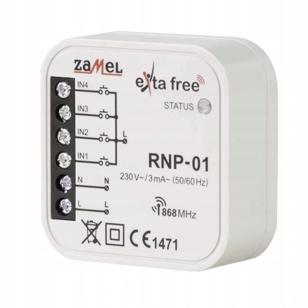 Exta free 4 channel flush-mounted radio transmitter RNP-01, pack of 1