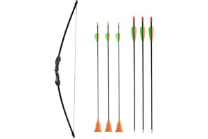 Huntingdoor Archery Bow Set Archery Bow and Arrows for Teenagers 45inch 15Lbs Takedown Recurve Bow with 3 Fiberglass Targeting Arrows and 3 Suction Cup Arrows Teens LH RH