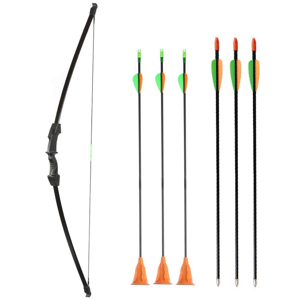 Huntingdoor 45" Archery Youth Bow and Arrow Set 15LBs Takedown Detachable Bow for LH or RH Beginners Bow Set Shooting with 3 Targeting Arrows and 3 Suction Cup Arrows