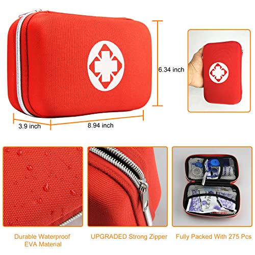 277 Pcs First Aid kit Car Waterproof Portable Emergency Kit Survival Equipment for Home School Camping Hiking Hunting and Travel Outdoor Adventure YIDERBO