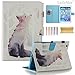 iPad Mini Case - LittleMax Smart Auto Wake/Sleep Stand Case Magnet Closure Flip Folio Wallet Case Cover for iPad Mini 3/2/1 (Free Stylus Pen)- Snow Fox