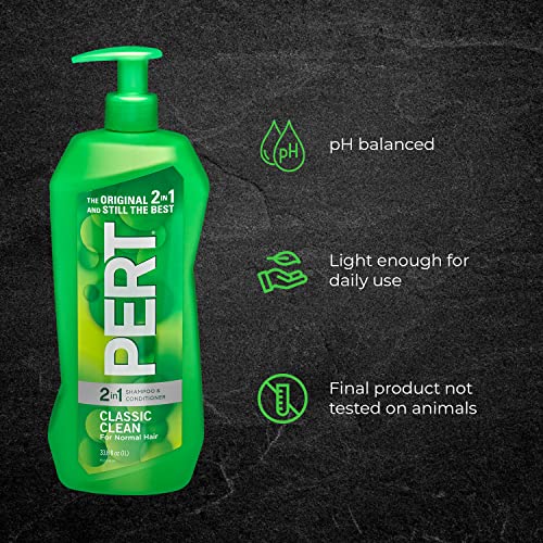 Pert Classic Clean 2 in 1 Shampoo and Conditioner, 33.8 Ounce (Pack of