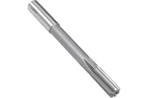 uxcell Chucking Reamer 3/8", H7 HSS Lathe Machine Reamer 6 Straight Flutes, Round Shank Milling Cutting Tool, Reaming Drill B