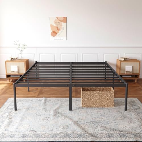 Estrutura De Cama De Metal, Não Precisa de Box Spring,Com Espaço De Armazenamen Cor Preto (FULL)