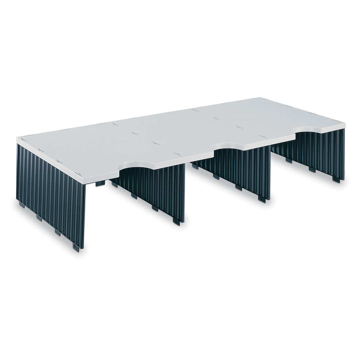 Photo 1 of Ultimate Office TierDrop Jumbo 3-Compartment High-Wall (add-on Module) - Sorts Documents, Forms & Mail - Durable Construction Features Expandable, Modular, No-Tool Assembly Design (Gray w/Black)