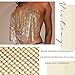 Victray Sequins Body Chain Bra Bikini Crop Top Beach Body Chains Fashion Body Accessory Jewelry for Women and Girls (Gold)