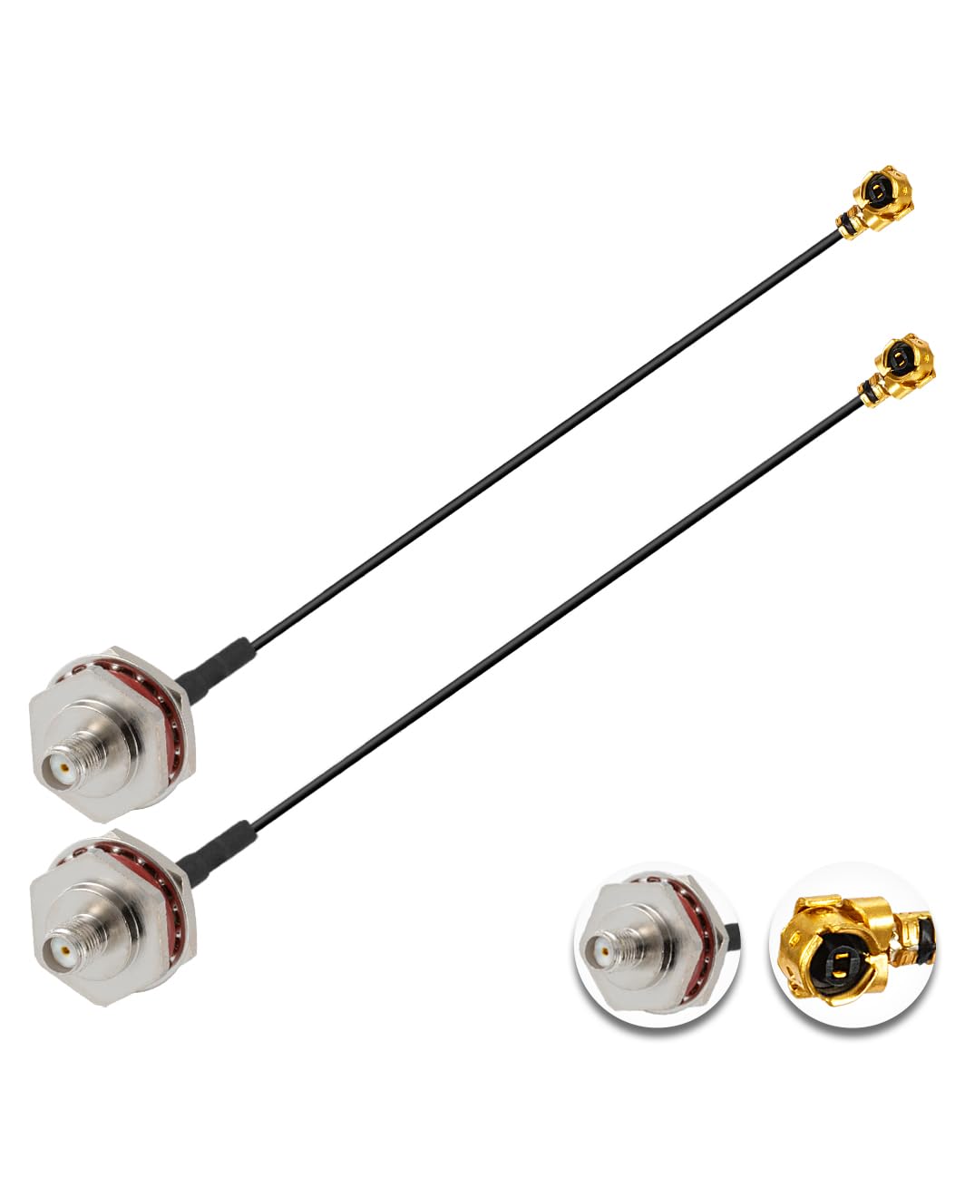 Vecys 2PCS U.F.L1 to SMA Female Waterproof Box M16 Low Loss Coaxial Cabl 8" /20CM U.F.L1 to SMA Female 1.13mm Mini-Coaxial Pigtail Cable for Wireless Routers Mini PCIE Network Cards PCI