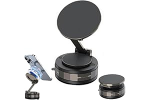 Voowow Phone Holder, 360° Adjustable Vacuum Magnetic Phone Holder, Three-Axis Adjustment, Adjustable to Any Angle, Aluminum A