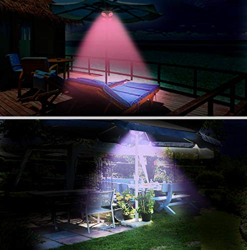Umbrella Lights LUXSWAY Super Bright Patio Night Light 4 Modes 16 Colors Battery Operated Remote Control Camping Tent Lighting Light - Thumbnail 2
