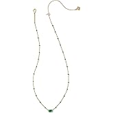 Mini Elisa Gold Variegated Orange Magnesite Necklace by Kendra Scott