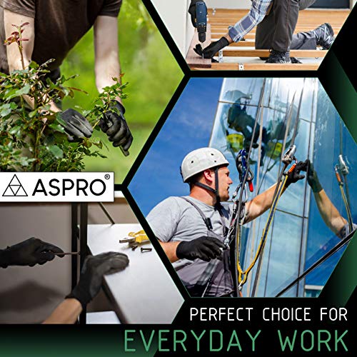 ASPRO Arbeitshandschuhe 20 Paar GröÃe 9 (L)- Gartenhandschuhe-Schwarze Nylon-Handschuhe mit PU-Beschichtung für Bauarbeiter, Gärtner, Mechaniker, Bauarbeiter, Lagerarbeiter etc. – Bild 4