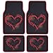 BDK Love Heart Design Carpet Car Floor Mats for Auto Van Truck SUV-4 Pieces Front & Rear Full Set with Rubber Backing-Universal Fit