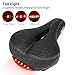 IPSXP Bike Seat, Memory Foam Leather Bicycle Saddle Cushion with Taillight, Breathable, Comfortable Bike Saddle with Installation Tools, Waterproof Cover and 2 Reflective Bandsthumb 2